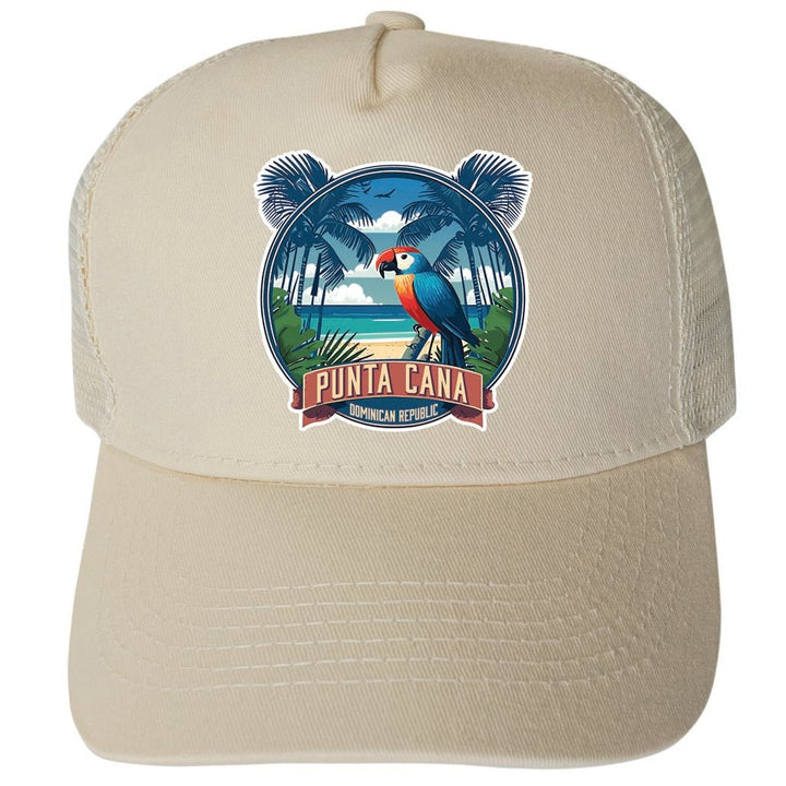 Punta Cana Dominican Republic B Unisex Mesh Back Trucker Hat with Adjustable Snapback Image 3