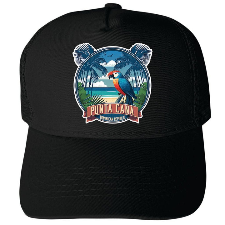 Punta Cana Dominican Republic B Unisex Mesh Back Trucker Hat with Adjustable Snapback Image 4