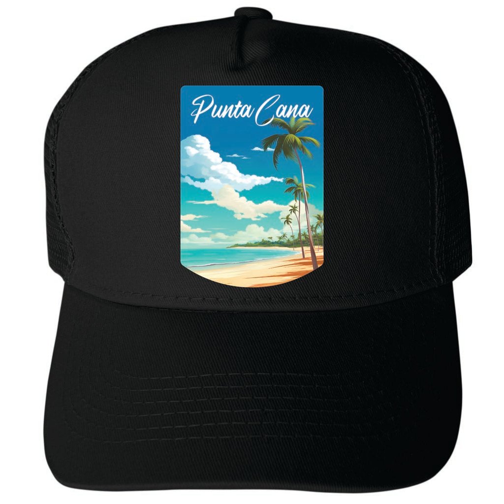 Punta Cana Dominican Republic D Unisex Mesh Back Trucker Hat with Adjustable Snapback Image 1