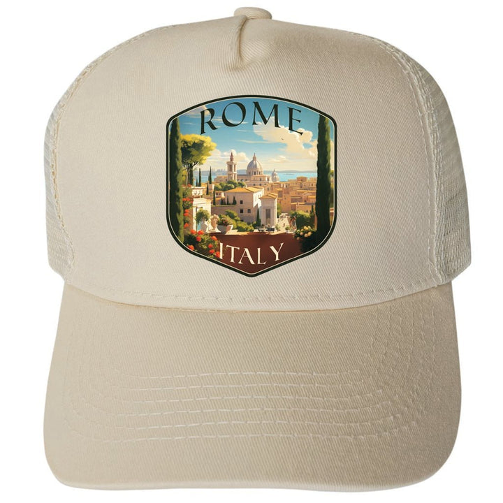 Rome Italy Design C Unisex Mesh Back Trucker Hat with Adjustable Snapback Image 3