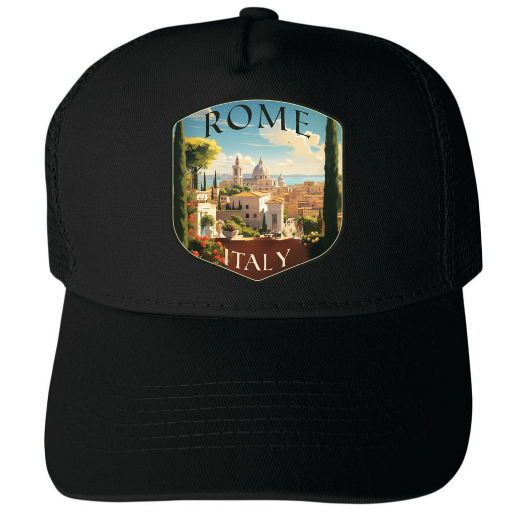 Rome Italy Design C Unisex Mesh Back Trucker Hat with Adjustable Snapback Image 4