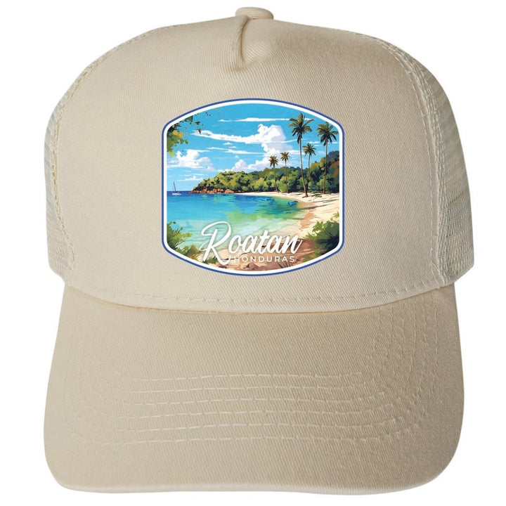 Roatan Honduras Design C Unisex Mesh Back Trucker Hat with Adjustable Snapback Image 3