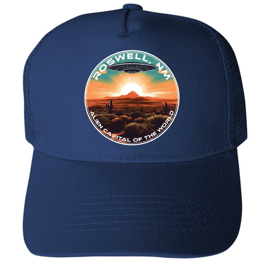 Roswell Mexico Design A Unisex Mesh Back Trucker Hat with Adjustable Snapback Image 1