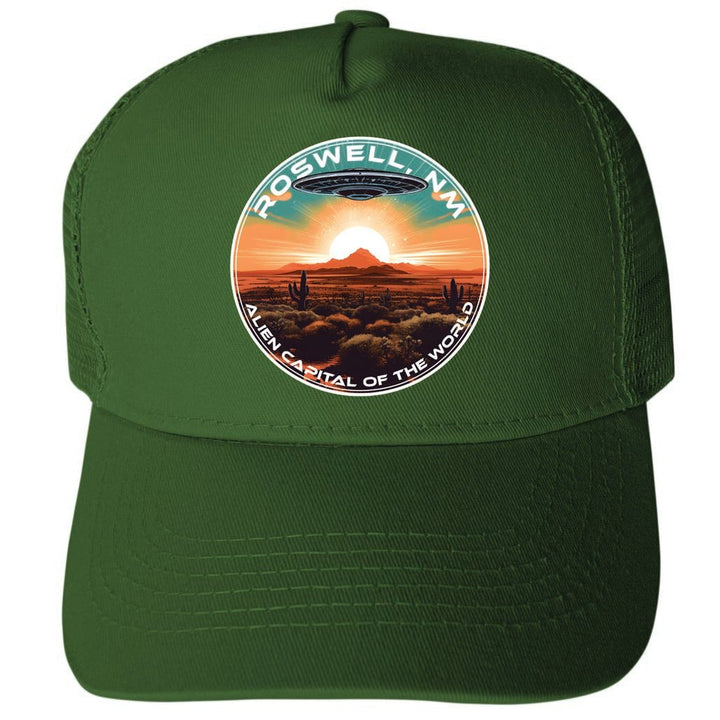 Roswell Mexico Design A Unisex Mesh Back Trucker Hat with Adjustable Snapback Image 2