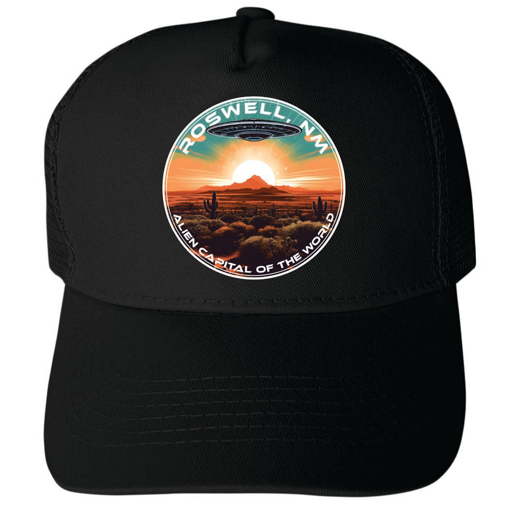 Roswell Mexico Design A Unisex Mesh Back Trucker Hat with Adjustable Snapback Image 4