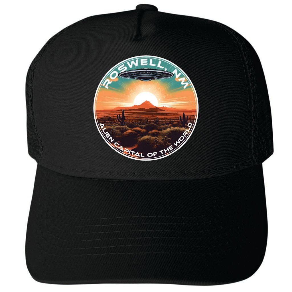 Roswell Mexico Design A Unisex Mesh Back Trucker Hat with Adjustable Snapback Image 1