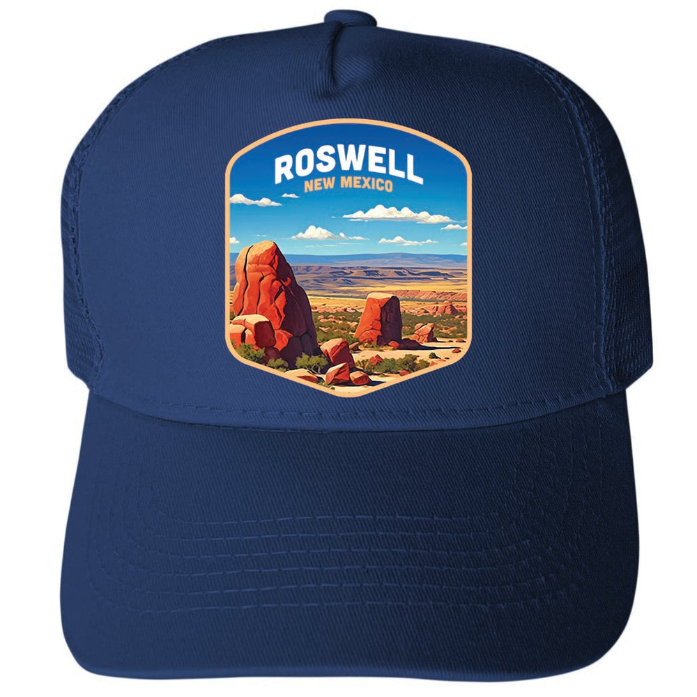 Roswell Mexico Design B Unisex Mesh Back Trucker Hat with Adjustable Snapback Image 2