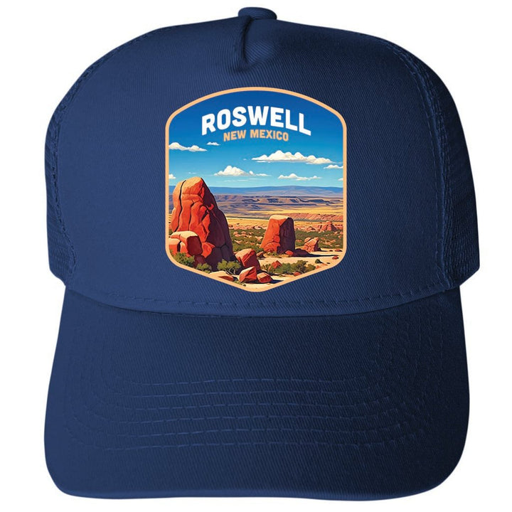 Roswell Mexico Design B Unisex Mesh Back Trucker Hat with Adjustable Snapback Image 1