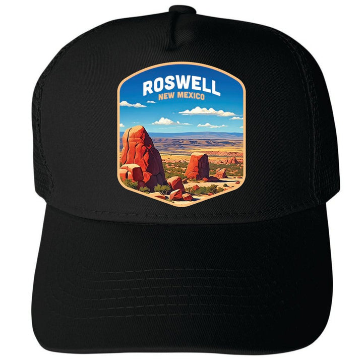 Roswell Mexico Design B Unisex Mesh Back Trucker Hat with Adjustable Snapback Image 3