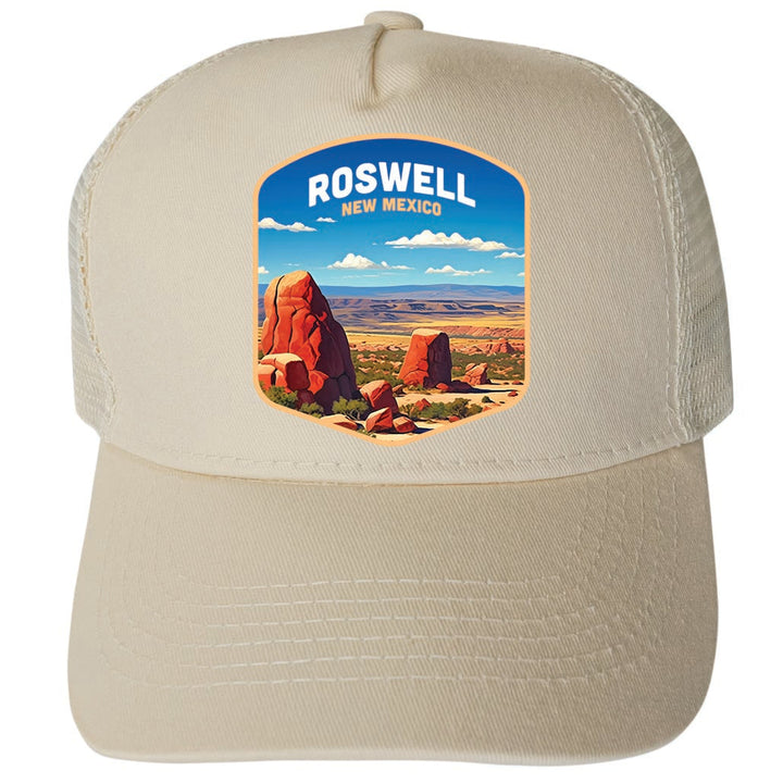 Roswell Mexico Design B Unisex Mesh Back Trucker Hat with Adjustable Snapback Image 4