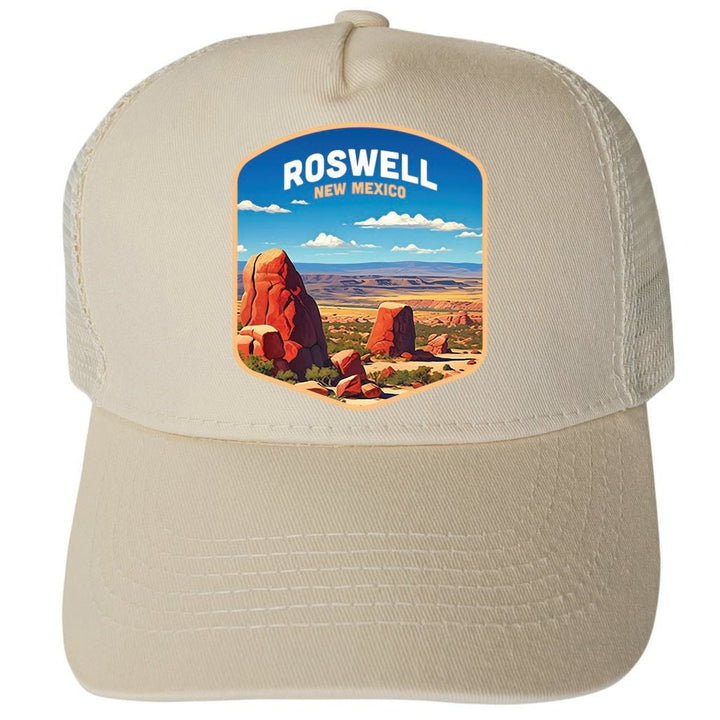 Roswell Mexico Design B Unisex Mesh Back Trucker Hat with Adjustable Snapback Image 1