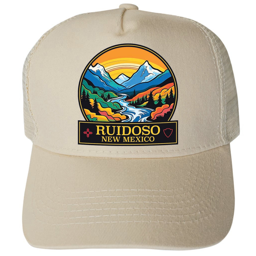 Ruidoso Mexico Design B Unisex Mesh Back Trucker Hat with Adjustable Snapback Image 3