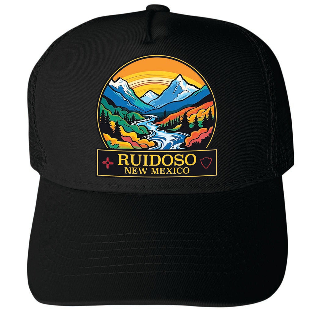 Ruidoso Mexico Design B Unisex Mesh Back Trucker Hat with Adjustable Snapback Image 4