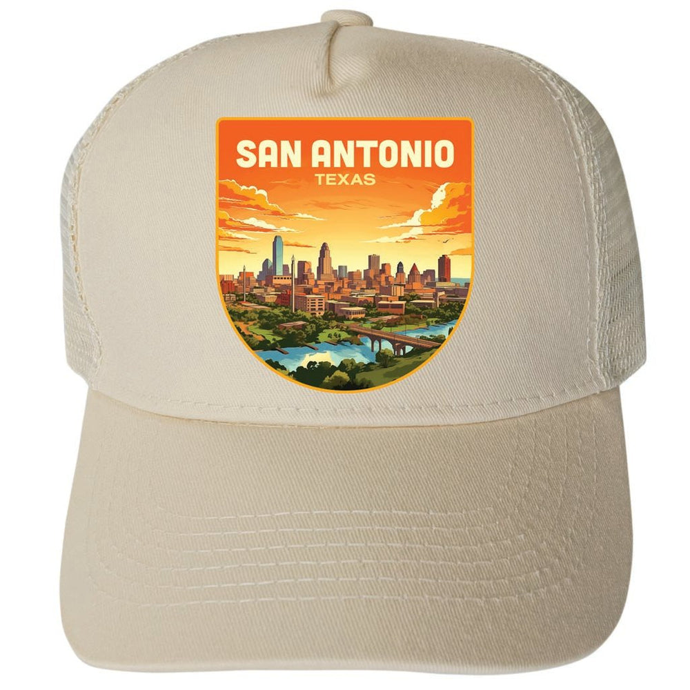 San Antonio Texas Design B Unisex Mesh Back Trucker Hat with Adjustable Snapback Image 2