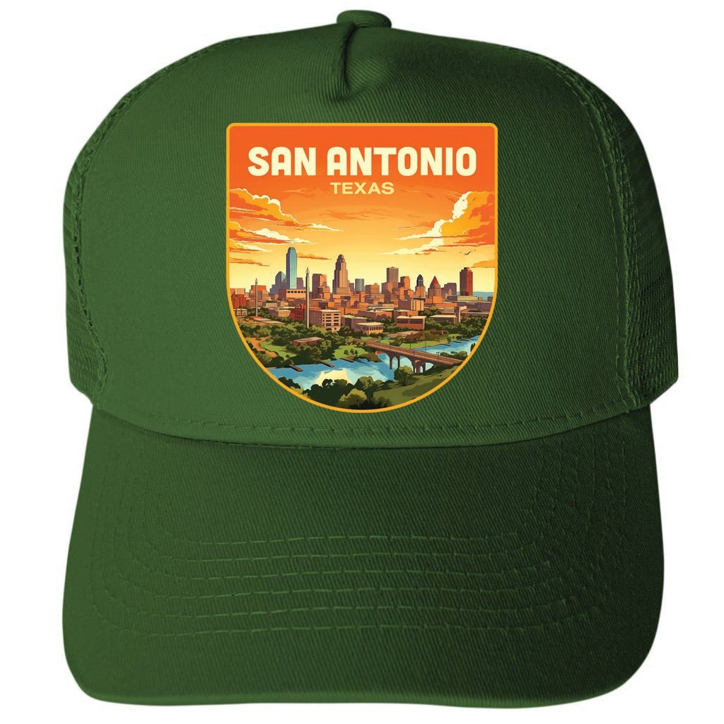 San Antonio Texas Design B Unisex Mesh Back Trucker Hat with Adjustable Snapback Image 3