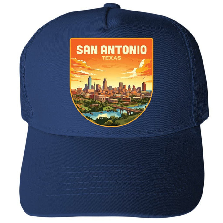 San Antonio Texas Design B Unisex Mesh Back Trucker Hat with Adjustable Snapback Image 4