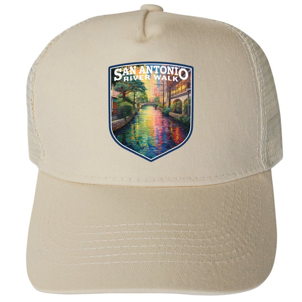 San Antonio Texas Design A Unisex Mesh Back Trucker Hat with Adjustable Snapback Image 4