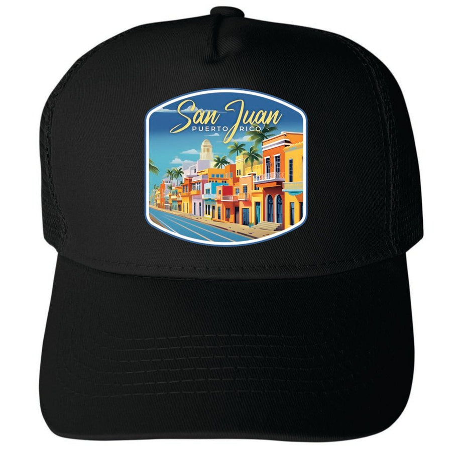 San Juan Puerto Rico Design C Unisex Mesh Back Trucker Hat with Adjustable Snapback Image 1