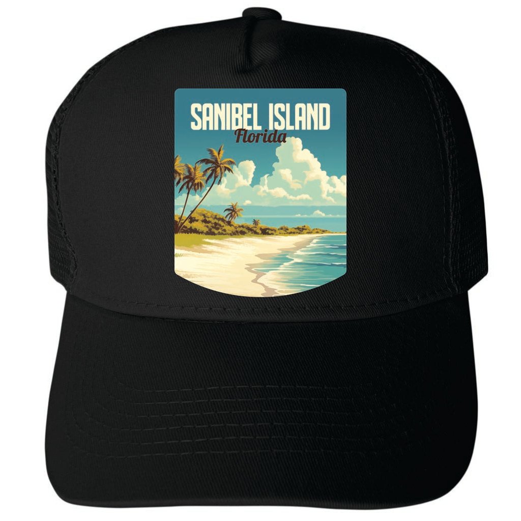 Sanibel Island Design A Unisex Mesh Back Trucker Hat with Adjustable Snapback Image 2