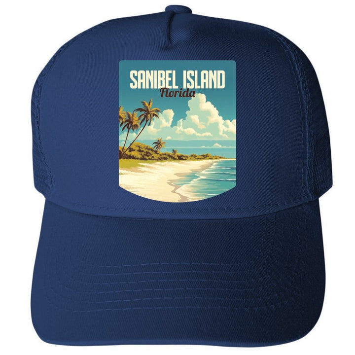 Sanibel Island Design A Unisex Mesh Back Trucker Hat with Adjustable Snapback Image 3