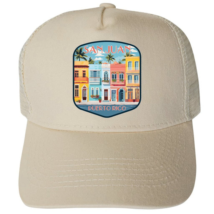 San Juan Puerto Rico Design B Unisex Mesh Back Trucker Hat with Adjustable Snapback Image 2