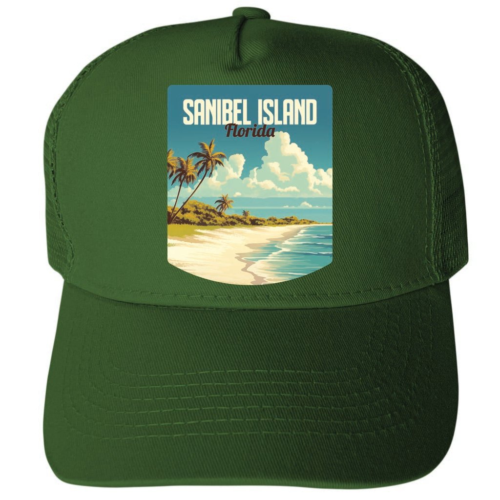 Sanibel Island Design A Unisex Mesh Back Trucker Hat with Adjustable Snapback Image 4