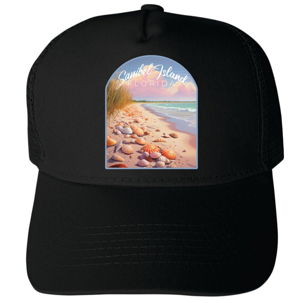 Sanibel Island Design B Unisex Mesh Back Trucker Hat with Adjustable Snapback Image 3