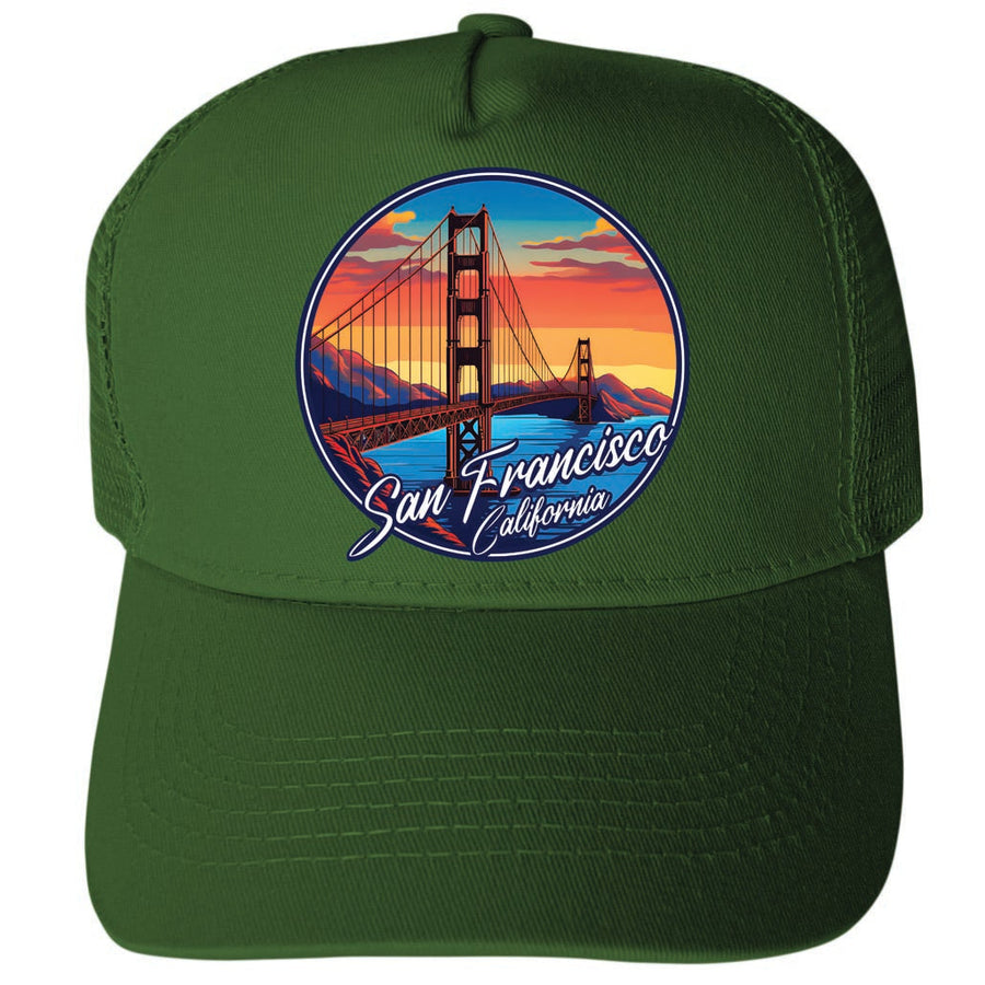 San Francisco California Design A Unisex Mesh Back Trucker Hat with Adjustable Snapback Image 1