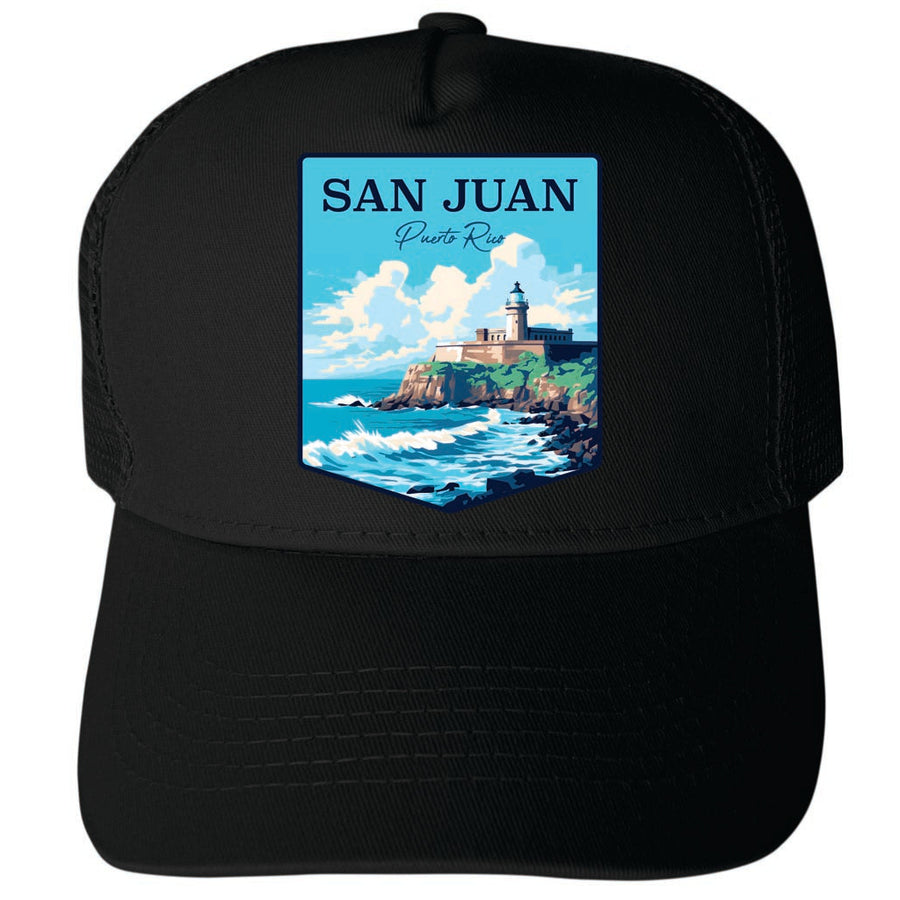 San Juan Puerto Rico Design A Unisex Mesh Back Trucker Hat with Adjustable Snapback Image 1