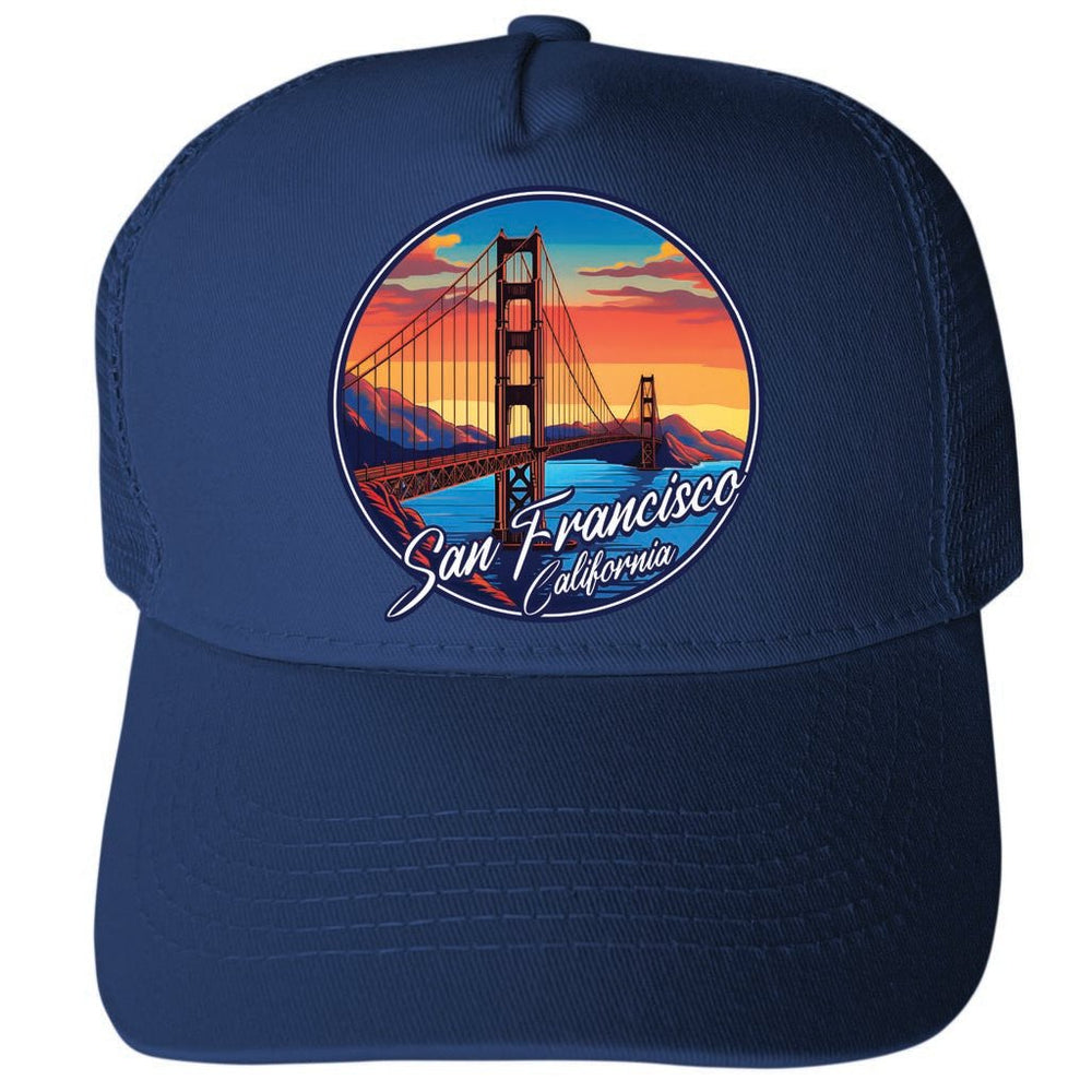 San Francisco California Design A Unisex Mesh Back Trucker Hat with Adjustable Snapback Image 2