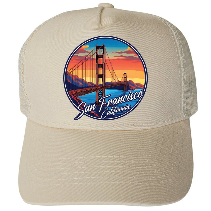 San Francisco California Design A Unisex Mesh Back Trucker Hat with Adjustable Snapback Image 4