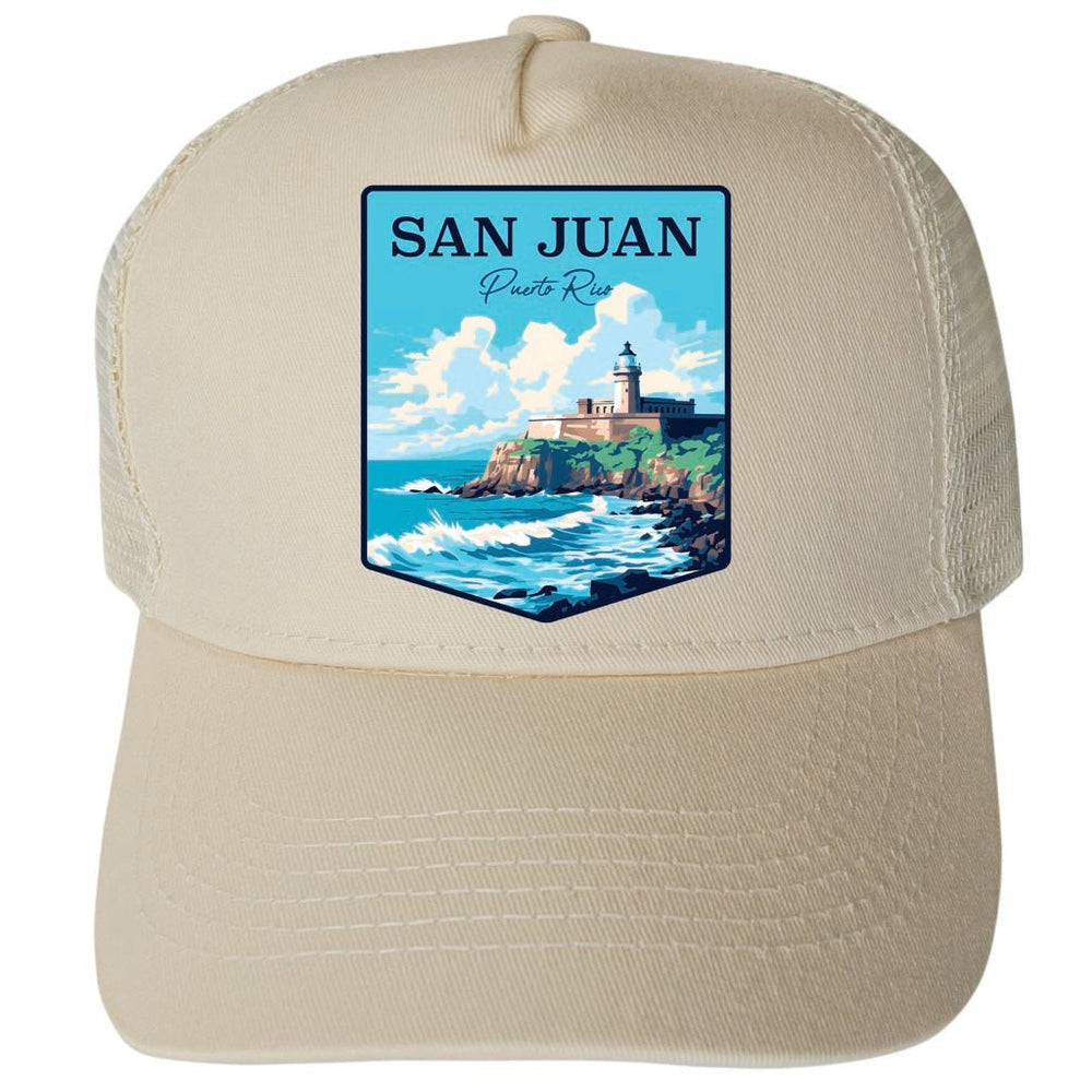 San Juan Puerto Rico Design A Unisex Mesh Back Trucker Hat with Adjustable Snapback Image 2