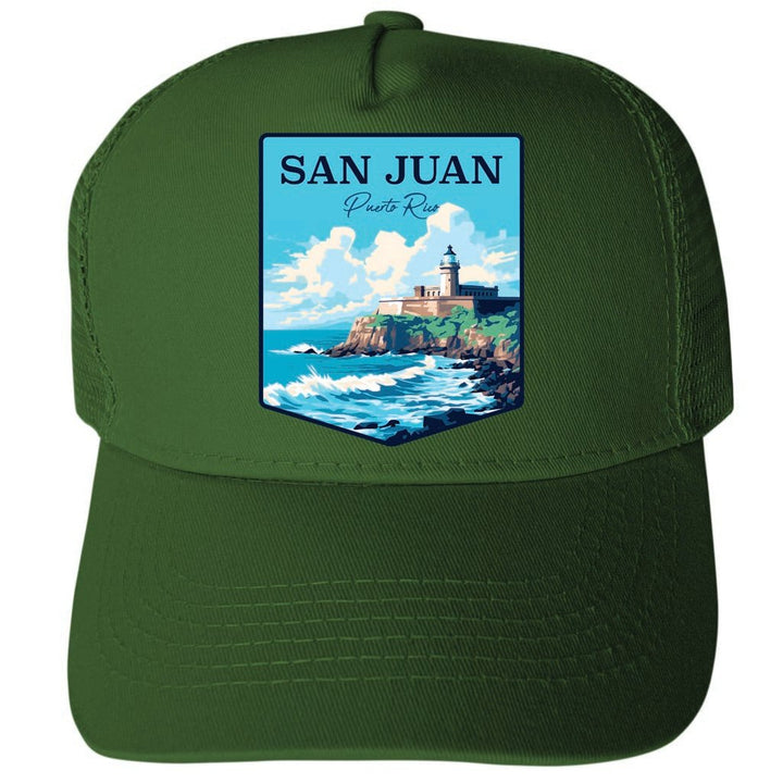 San Juan Puerto Rico Design A Unisex Mesh Back Trucker Hat with Adjustable Snapback Image 3