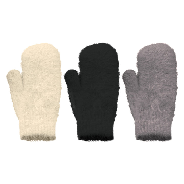 1-Pair Womens Plush Heated Faux faux Mittens Soft and Cozy Winter Wear Image 2