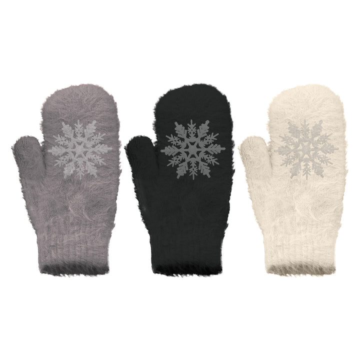 1-Pair Womens Plush Heated Faux faux Mittens Soft and Cozy Winter Wear Image 3