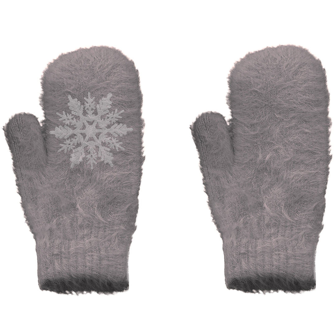 1-Pair Womens Plush Heated Faux faux Mittens Soft and Cozy Winter Wear Image 6