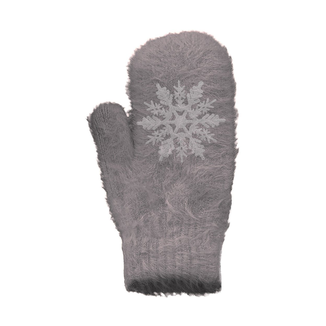 1-Pair Womens Plush Heated Faux faux Mittens Soft and Cozy Winter Wear Image 1