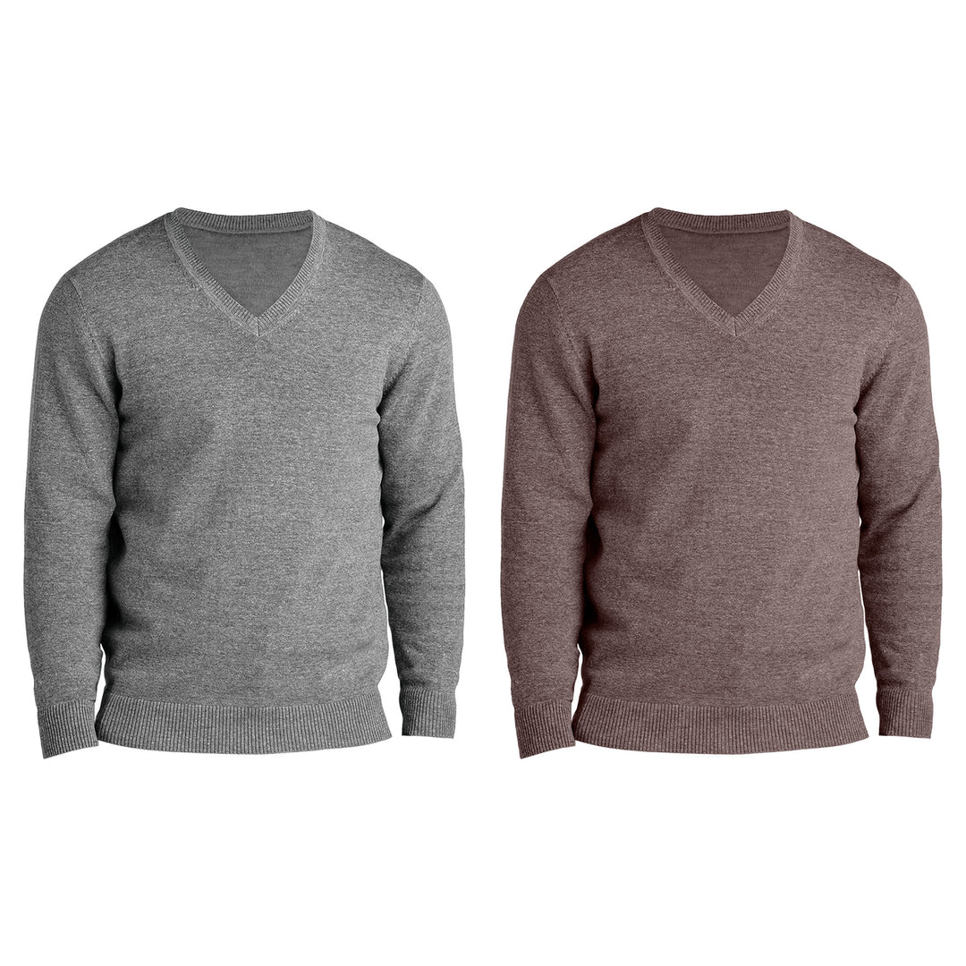 2-Piece Mens Soft Classic Stylish Comfortable Lightweight V-Neck Sweater Image 8