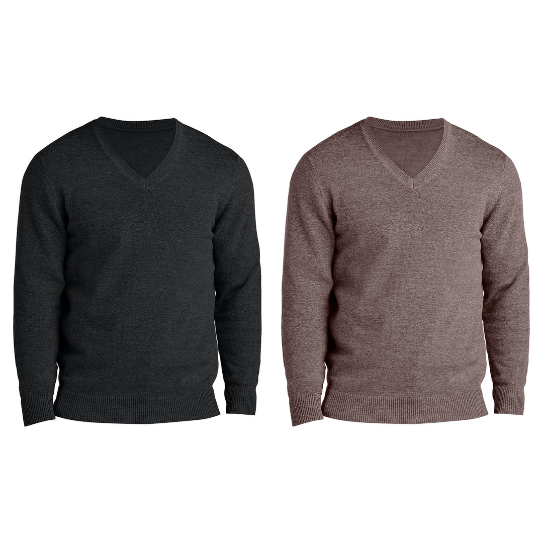 2-Piece Mens Soft Classic Stylish Comfortable Lightweight V-Neck Sweater Image 10