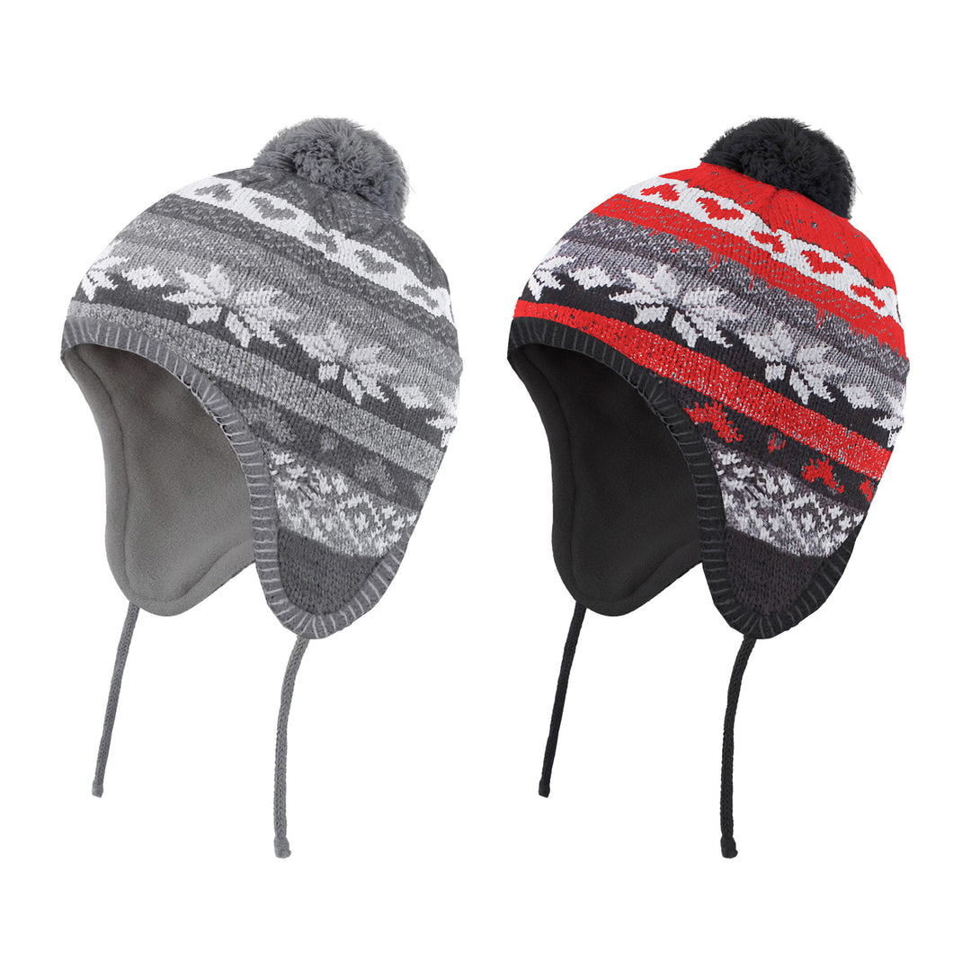 2-Piece Mens Winter Ultra-Soft Warm Cozy Knit Earflap Beanie Hat Image 9