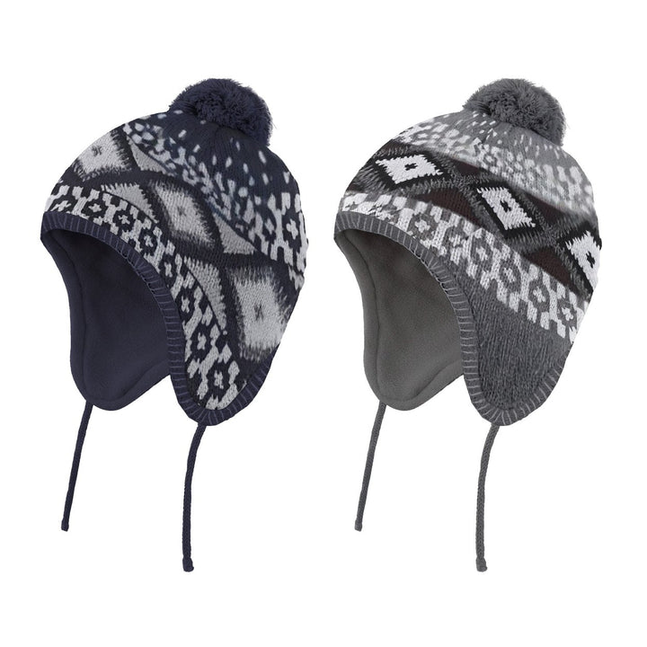 2-Piece Mens Winter Ultra-Soft Warm Cozy Knit Earflap Beanie Hat Image 10