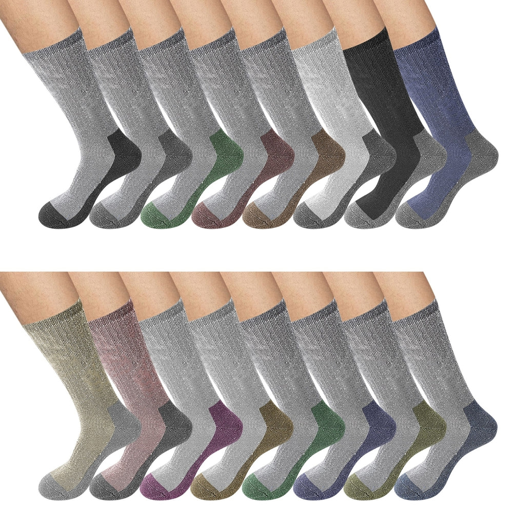 1-Pair of Randomly Selected Mens Comfy Breathable Merino Lamb Wool Socks Soft and Warm for Winter Comfort Image 2