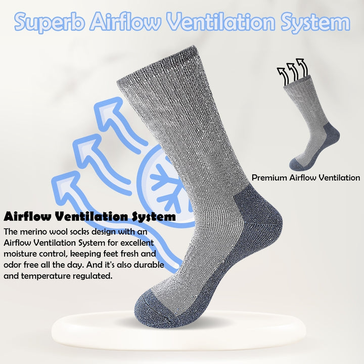 1-Pair of Randomly Selected Mens Comfy Breathable Merino Lamb Wool Socks Soft and Warm for Winter Comfort Image 10