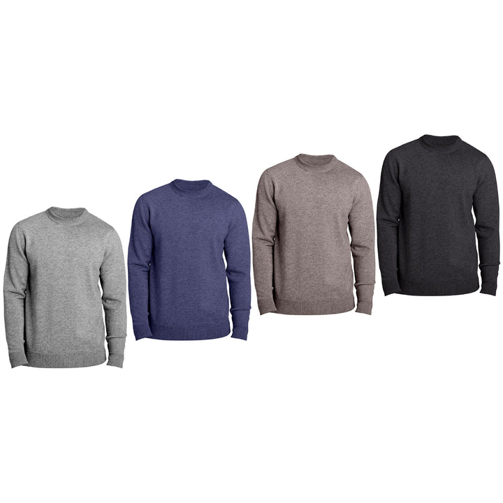 2-Piece Mens Winter Warm Classic Comfortable Soft Crew Neck Sweater Image 2