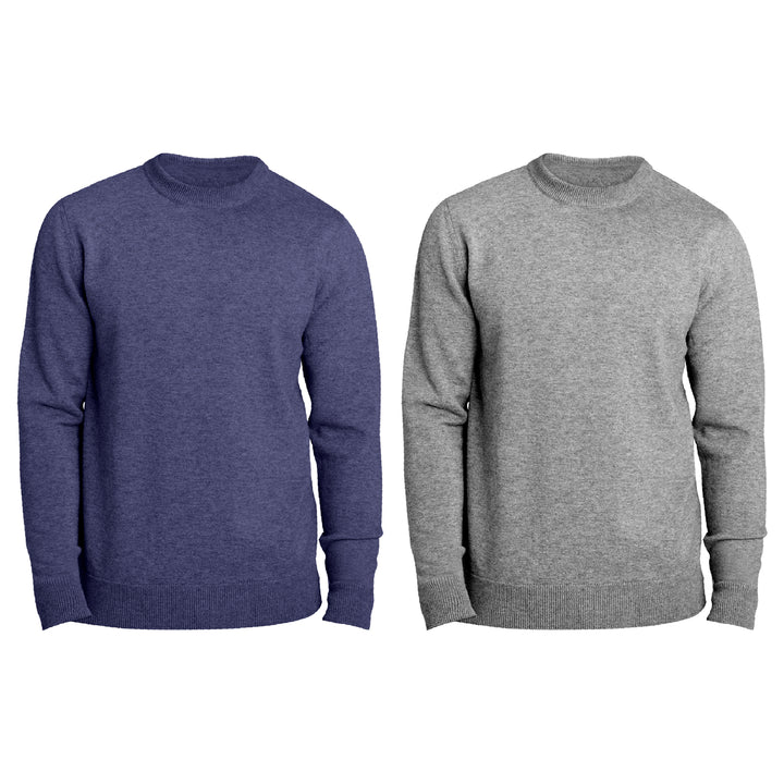 2-Piece Mens Winter Warm Classic Comfortable Soft Crew Neck Sweater Image 8