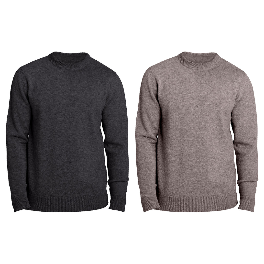 2-Piece Mens Winter Warm Classic Comfortable Soft Crew Neck Sweater Image 9