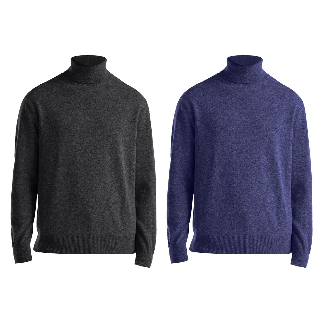 2-Piece Mens Ultra Soft Classic Winter Warm and Stylish Turtleneck Sweater Image 1