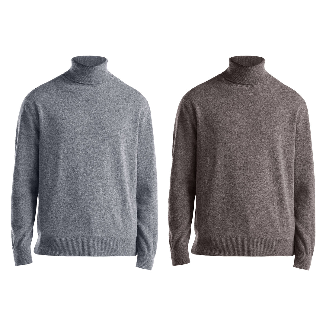 2-Piece Mens Ultra Soft Classic Winter Warm and Stylish Turtleneck Sweater Image 6