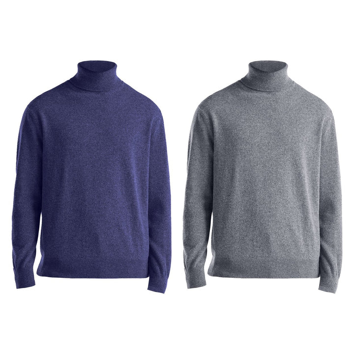 2-Piece Mens Ultra Soft Classic Winter Warm and Stylish Turtleneck Sweater Image 1