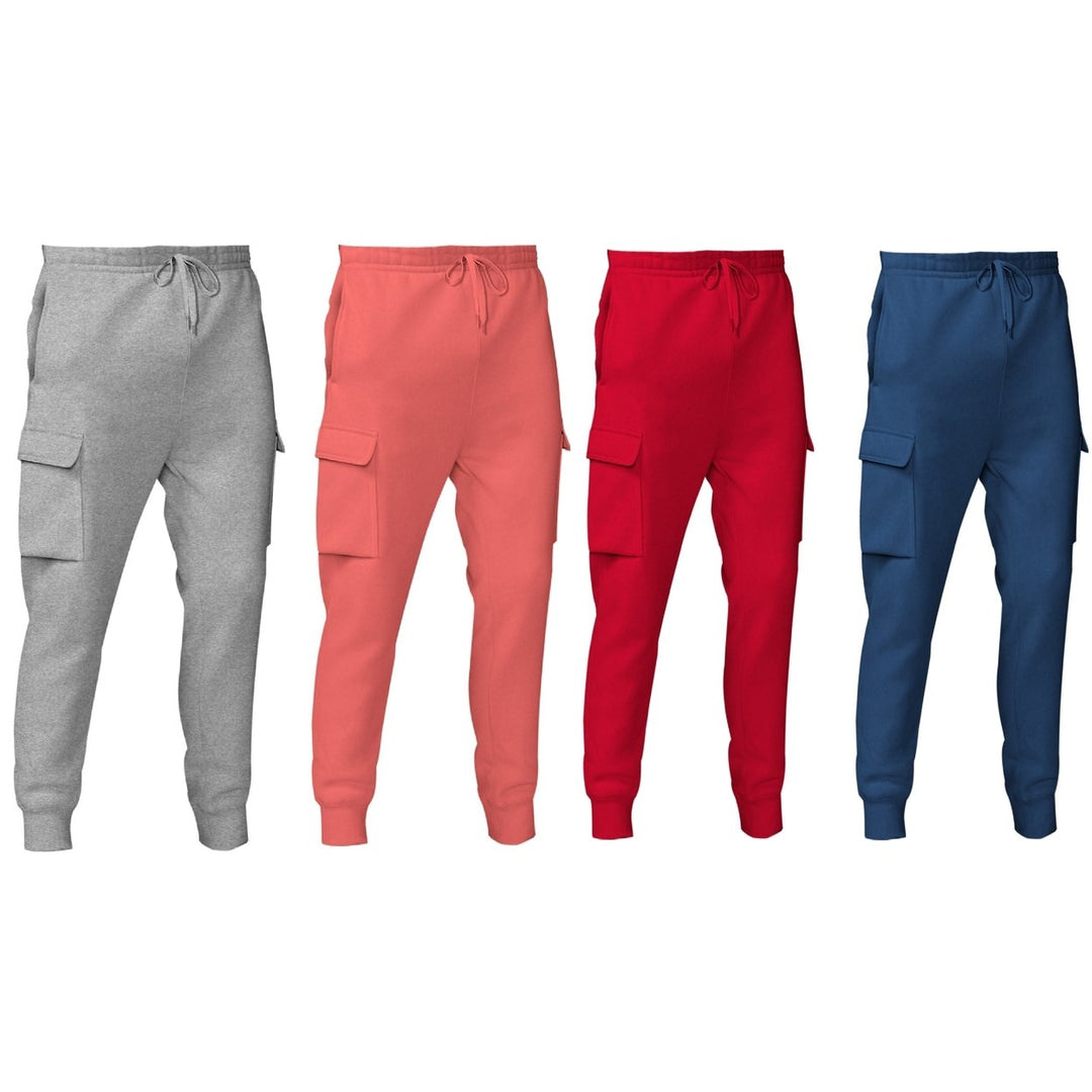 4-Piece Womens Winter Warm Comfy Fleece Cargo Jogger Pants Image 3